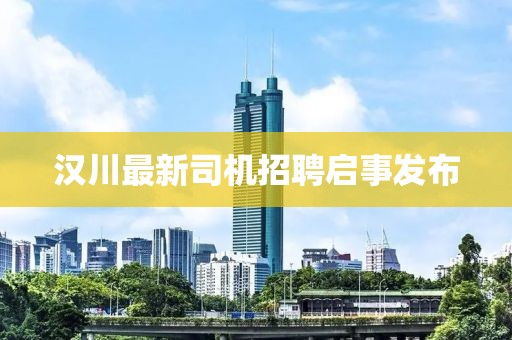 汉川最新司机招聘启事发布
