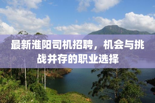 最新淮阳司机招聘，机会与挑战并存的职业选择