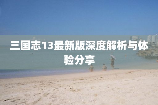 三国志13最新版深度解析与体验分享