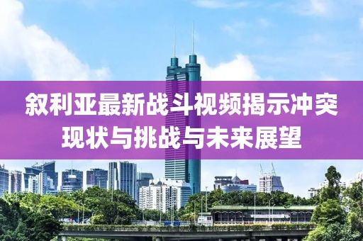 叙利亚最新战斗视频揭示冲突现状与挑战与未来展望