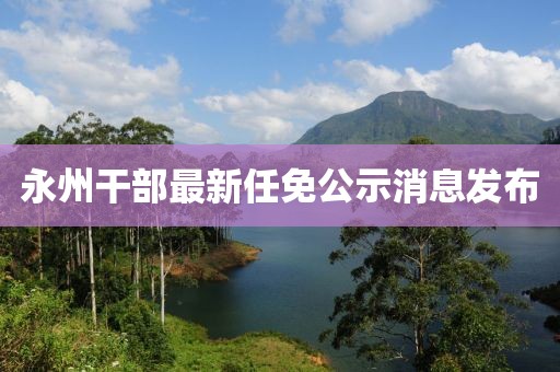 永州干部最新任免公示消息发布