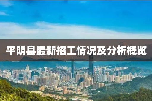 平阴县最新招工情况及分析概览