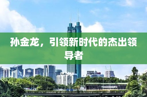 孙金龙，引领新时代的杰出领导者
